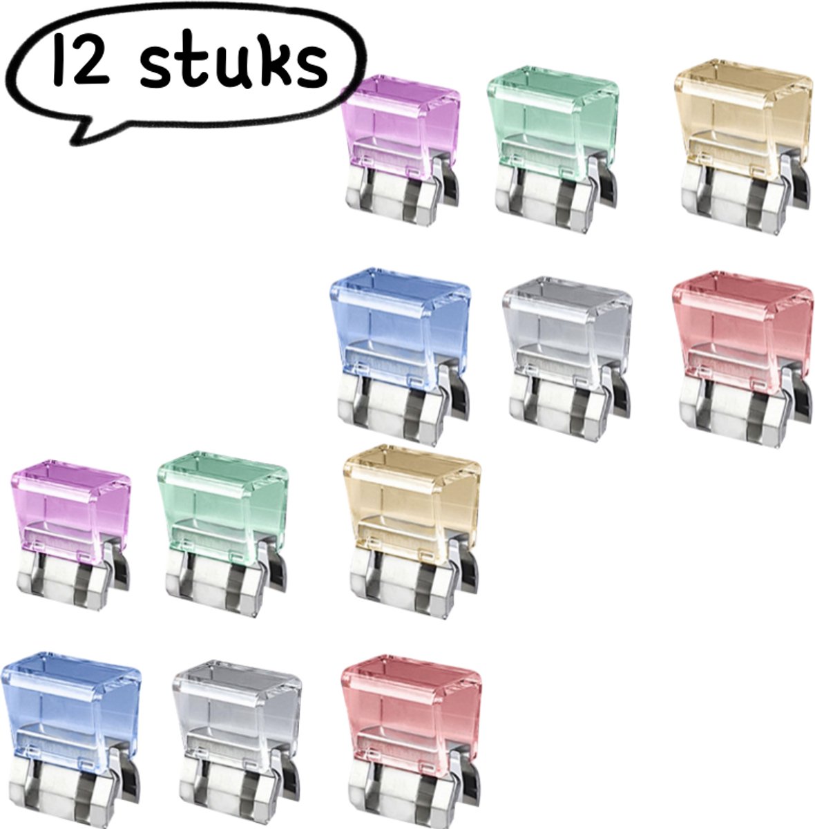 Image of 12 stuks - Raambegrenzer - Slot om te voorkomen dat katten over het raam springen - Kinderslot - Veiligheidsgesp voor raambegrenzer - Gemengde kleuren (willekeurige kleuren)