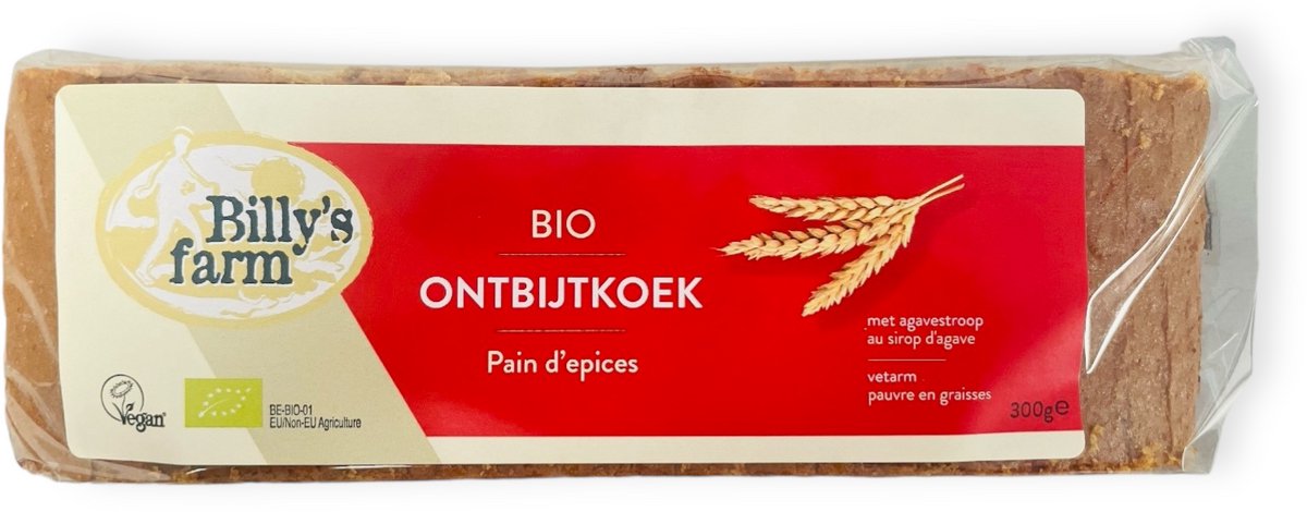Billy's Farm Biologische Ontbijtkoek (DOOS 8x300 gram grootverpakking) NL-BIO-01