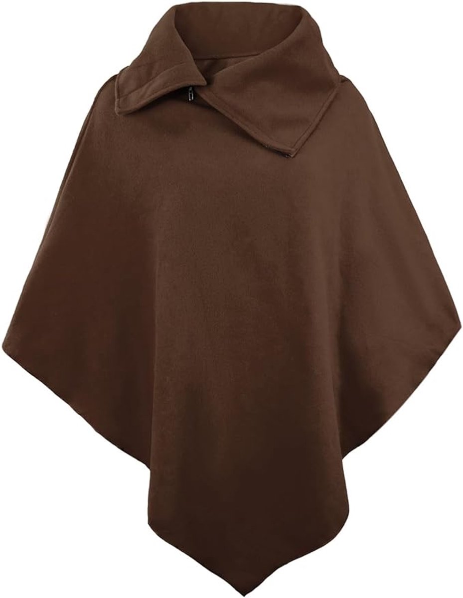 Poncho dames winter herfst elegant klassiek effen stretch cape mouwloos charmant los onregelmatige sjaal Young Fashion Top - L: 96-99cm, W: 176-188cm - One-size - Donkerblauw