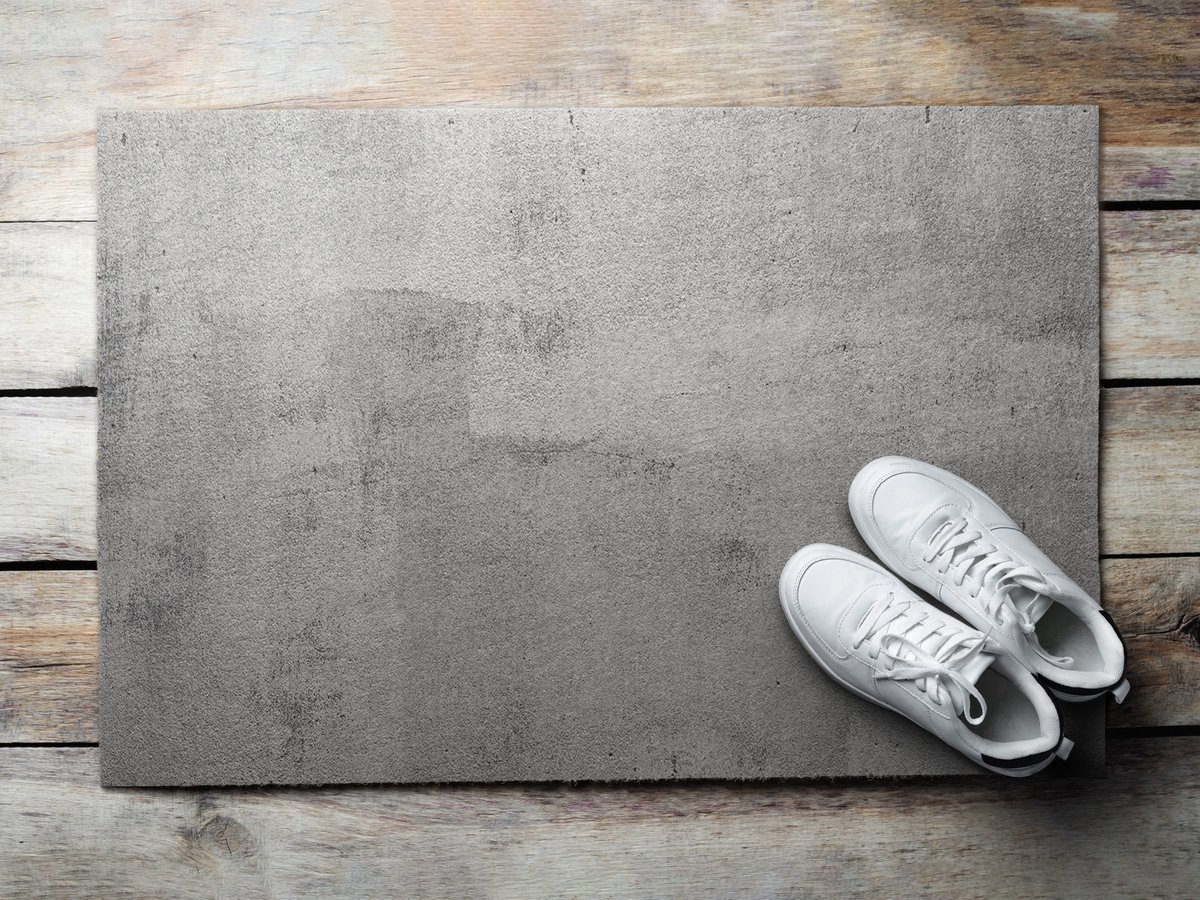 Coloray Deurmat voor binnen - Grijs Grote Deurmat - Concreet Binnenmat - Binnen Deurmat - Wasbare Deurmat - 60x40 cm Grijs - Concreet