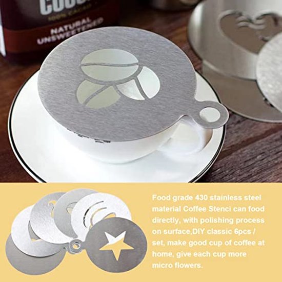 Lot De 14 Pochoirs Décoration Café Et Gâteau - Tailles 4,3cm Et 2,8cm - Marque Nakleo