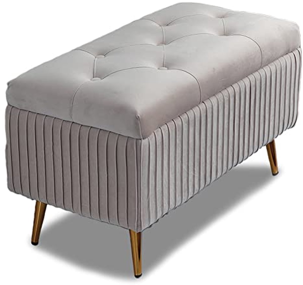 Zitbank met voetensteun voor slaapkamer - Fluwelen bekleding, ruim en stijlvol