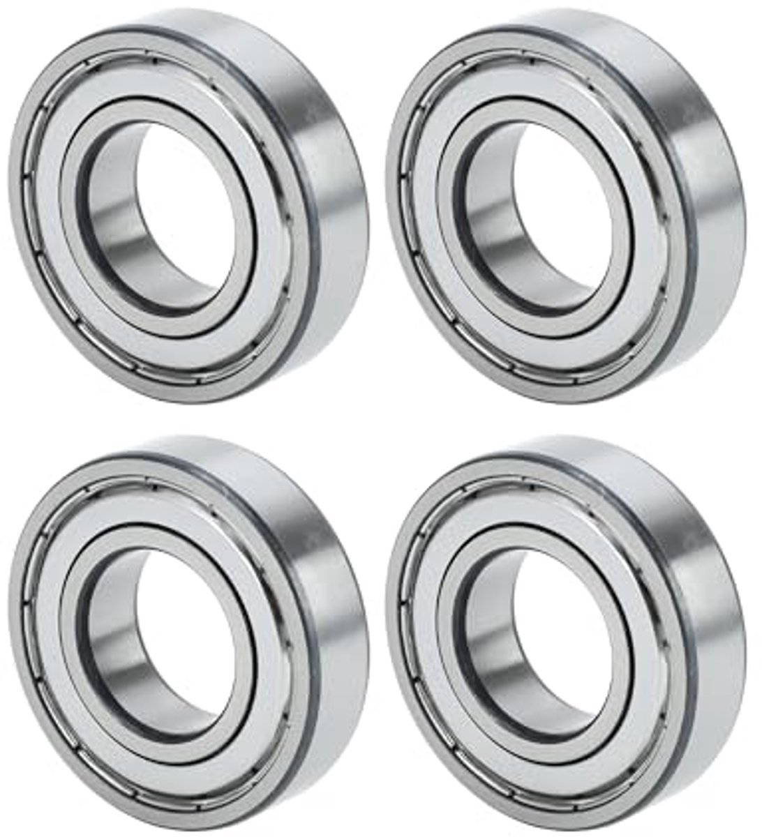 6206ZZ Deep Groove Ball Bearings P6 30x62x16mm Lubricated Bearings Double Metal Seal Tone Scooter Skateboard Wheel Pack of 4