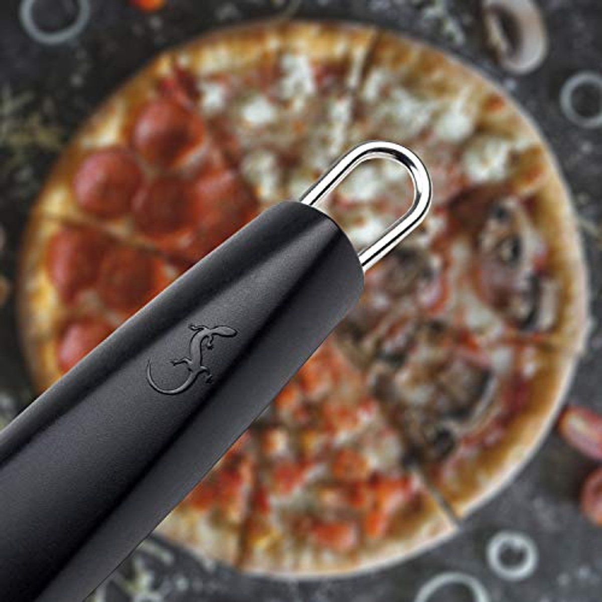 Pizzasnijder Roestvrij Staal Zwart 70mm