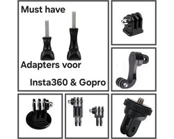 Adapters Bundle 4 Insta360 /Gopro - Accessoires voor Insta360 GoPro - 1/4 Adapter - Lang/Korte Arm Gopro - Universele Adapters - 360 Draaibare - Schroef Insta360 GoPro - Accessoires Gopro Hero 13 12 11 10 9 8 7 6 54 - Insta360 One X4 Adapters Adapte