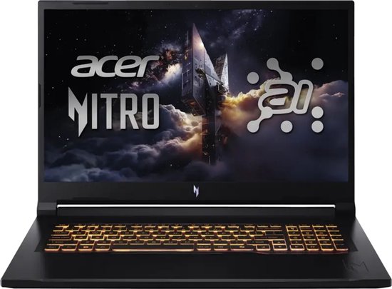 Acer Nitro V 17 AI ANV17-41-R8HM AMD Ryzen™ 7 260 Laptop 43,9 cm (17.3") Full HD 32 GB DDR5-SDRAM 1 TB SSD NVIDIA GeForce RTX 5070 Wi-Fi 6E (802.11ax) Windows 11 Home Zwart - Acer - Hoofdafbeelding