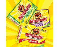 Extra Joss Mix Pack - Energy poeder met 7 vitamines, Ginseng & Royal Jelly - Pre Workout - 3 smaken (Active, Mango & Grape) - 18 zakjes