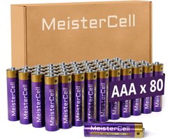 MeisterCell 80 stuks AAA Batterijen Alkalinebatterijen, Alkalinebatterij - 1,5V – LR03 – Voordeelverpakking – Extra langdurige kracht