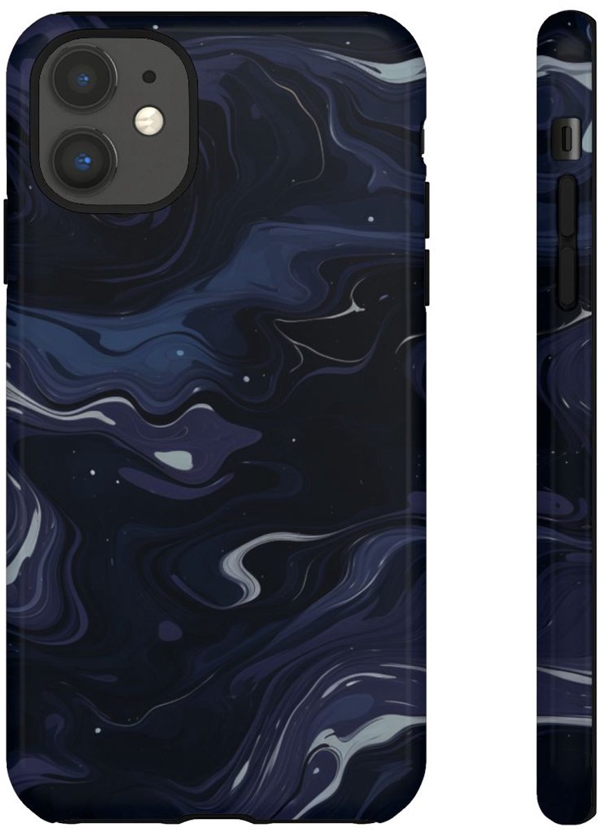 Donker Abstract Wervelend Patroon – Telefoonhoesje Geschikt voor iPhone 11