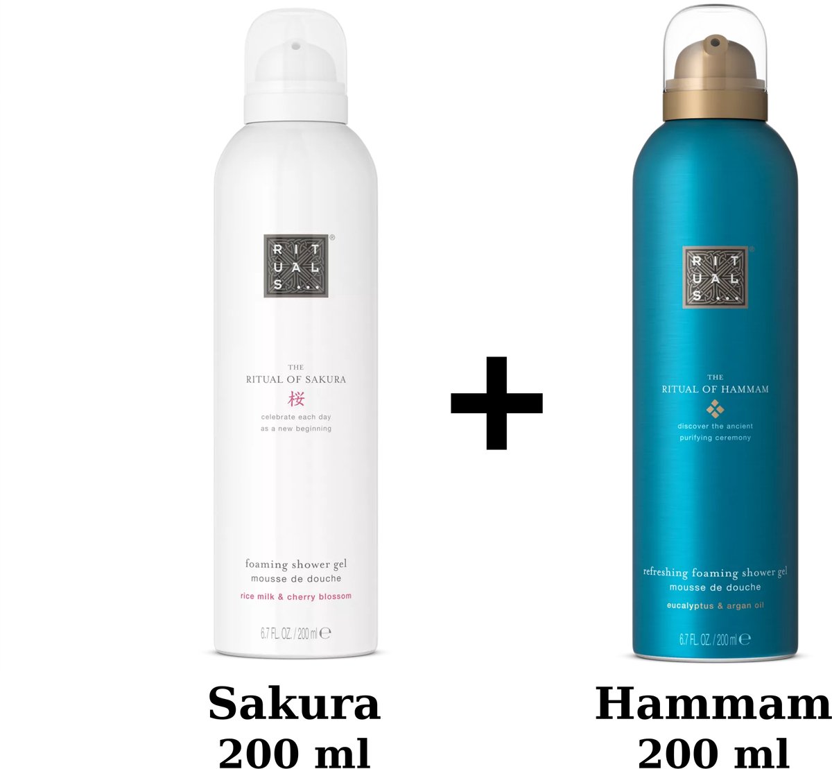 Rituals - Duo Set - Sakura Shower Gel 200 ml + Hammam Shower Gel 200 ml - Douchegels - Doucheschuim