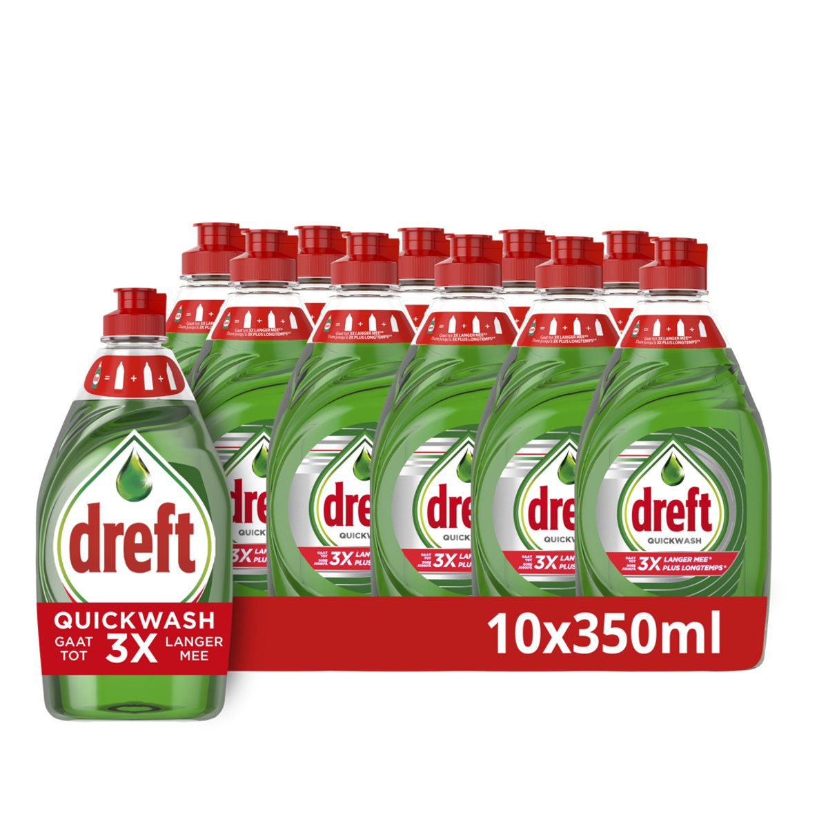 Dreft Platinum Quickwash Vloeibaar Afwasmiddel - Original - Voordeelverpakking 10 x 350 ml