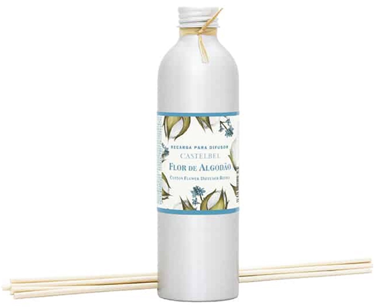 Castelbel Cotton Flower - Geurstokjes - navulling 250 ml - refill - katoenbloem - Portugal