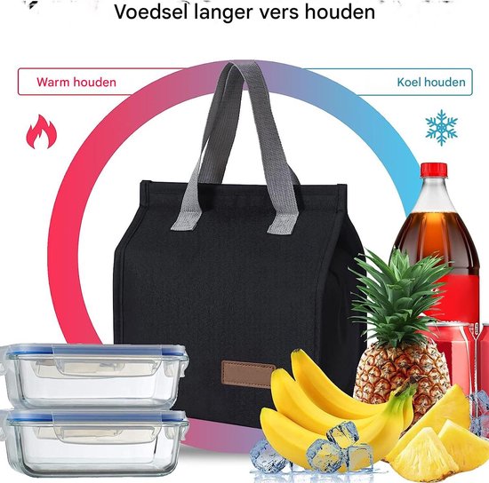 Lunch Tas Isolerend - Draagbare Koeltas voor Werk, School, Reizen & Picknick - Waterdicht Oxford Stof, BPA-vrij Aluminiumfolie, Houdt Eten Warm of Koud van Merkloos — afbeelding 5