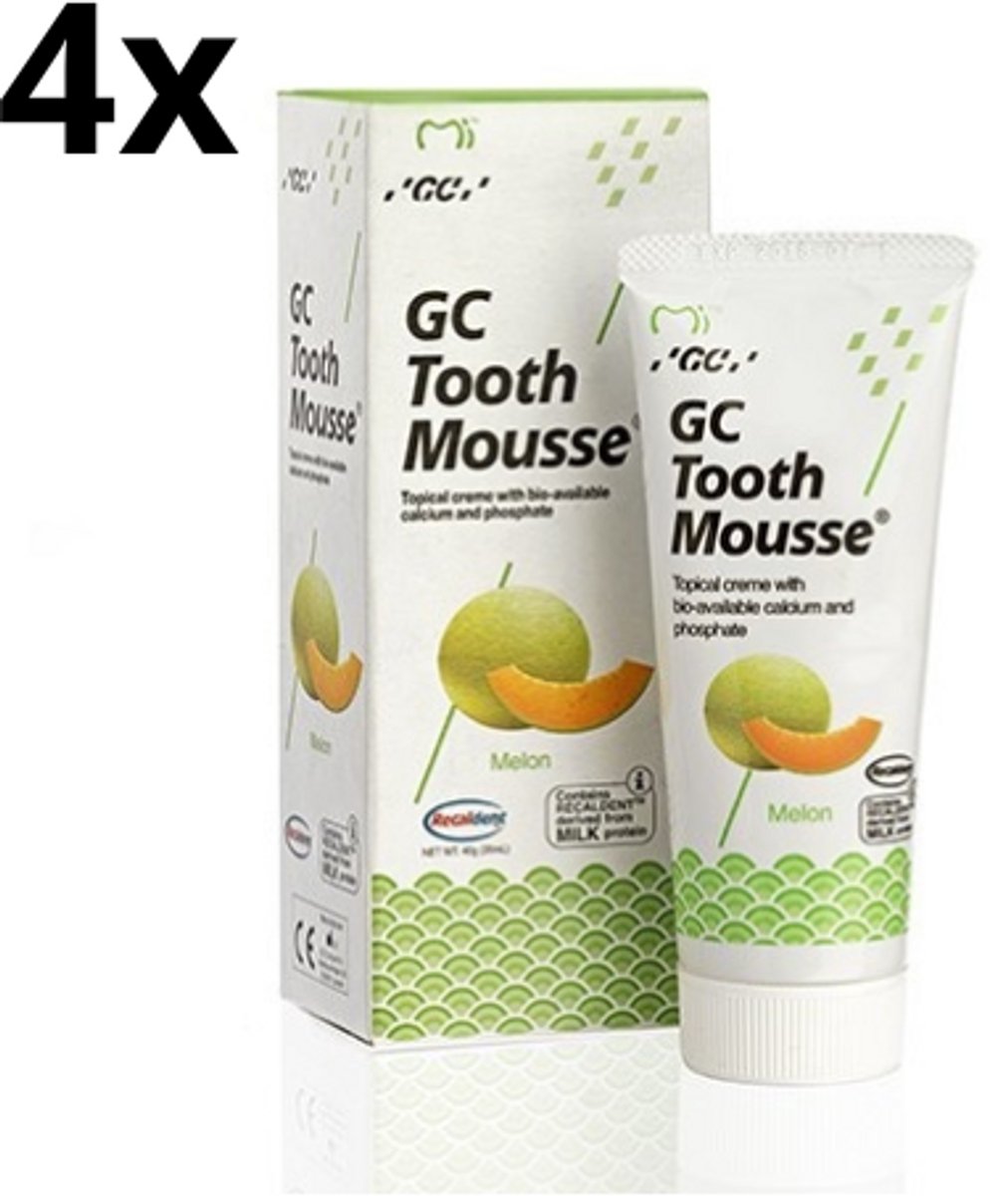 GC Tooth Mousse Meloen - 4 stuks - Voordeelverpakking