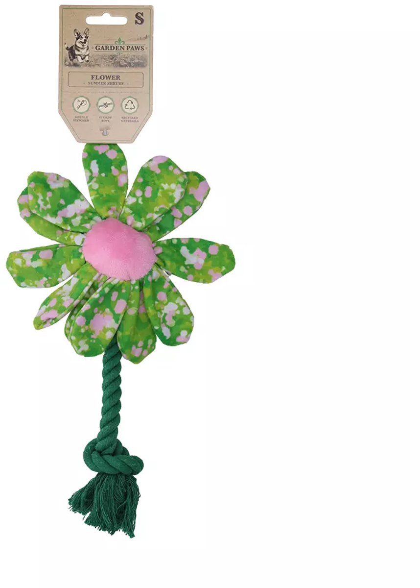 Garden Paws Trektouw S - Extra Stevig Hondentouw - Hondenspeelgoed - Scarecrow Summer Shrubs