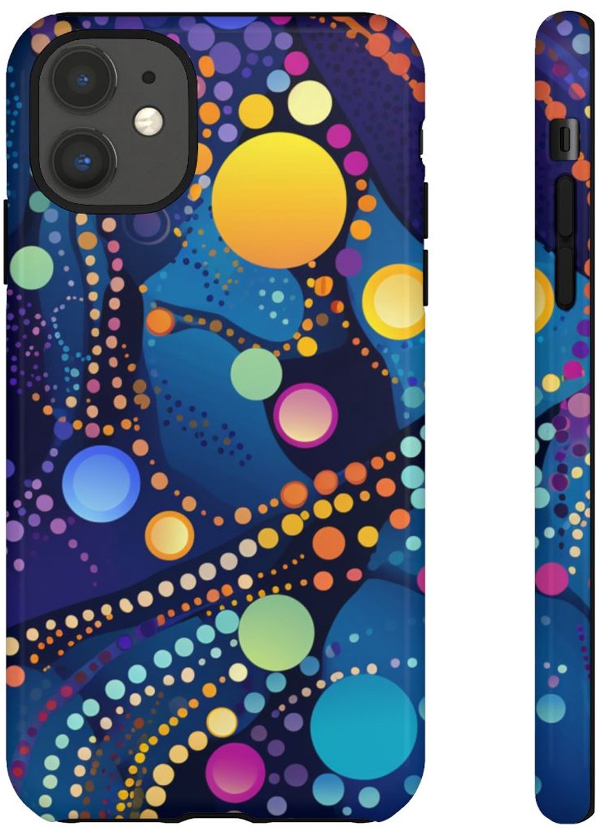 Kleurrijk Abstract Stippenpatroon – Telefoonhoesje Geschikt voor iPhone 11