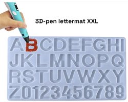 3D-pen Lettermat XXL - hulp voor het netjes tekenen van letters en cijfers - Knutselen - sjablonen - Kinderen - Vullingen - Navullingen - geschikt voor alle 3d-pennen