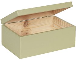 HAUDT® houten kistje EVA mini PISTACHE - met klepdeksel - 30 x 20 x 13 cm - groen