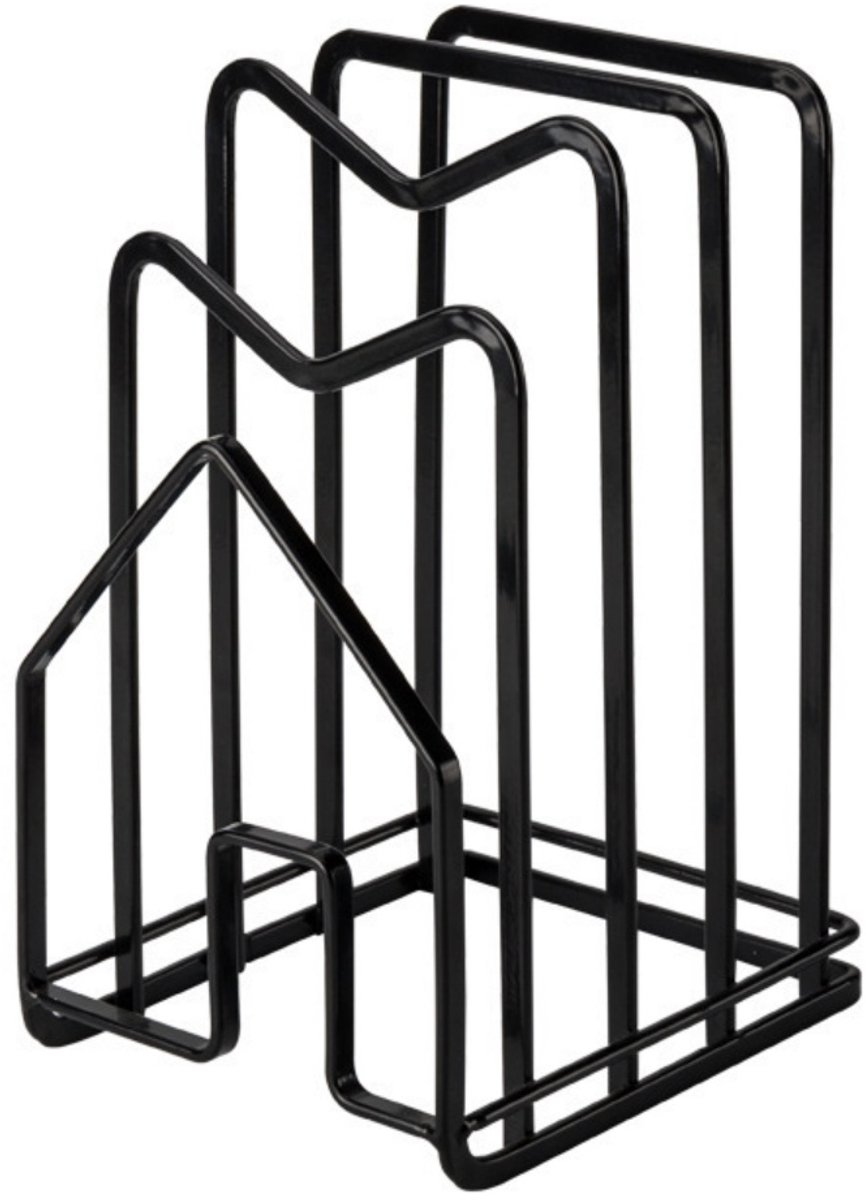 EXCITAT Opbergrek - Metalen snijplankrek - Opbergrek voor snijplanken - Potdekselrek - Geschikt voor keuken - Eetkamer - Dessertwinkel - Studeerkamer - Zwart