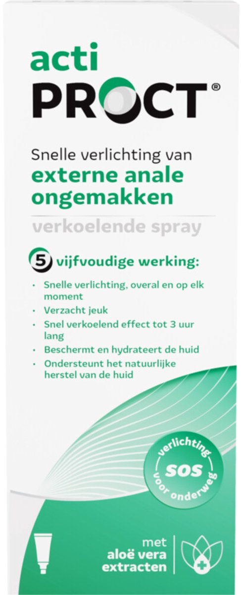 ActiProct Aambeien Spray 50 ml - Aambeienspray met direct verkoelend effect, Snelle verlichting bij aambeien, Verlicht snel en hygiënisch anale ongemakken, Vermindert jeuk en Verlicht irritatie