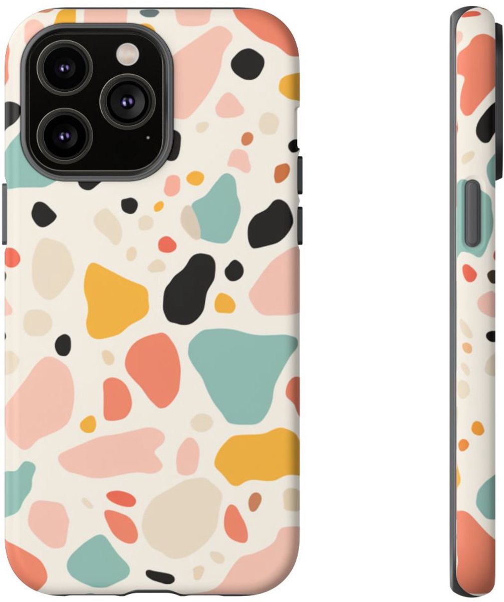 Kleurrijk Terrazzo-Patroon – Telefoonhoesje Geschikt voor iPhone 14 Pro Max