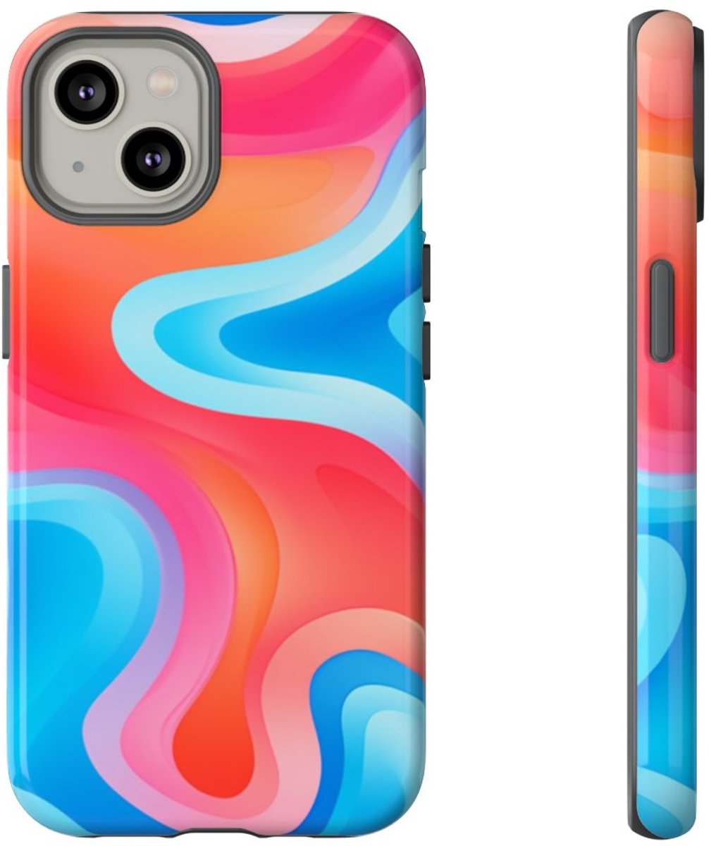 Kleurrijk Abstract Vormenpatroon – Telefoonhoesje Geschikt voor iPhone 14
