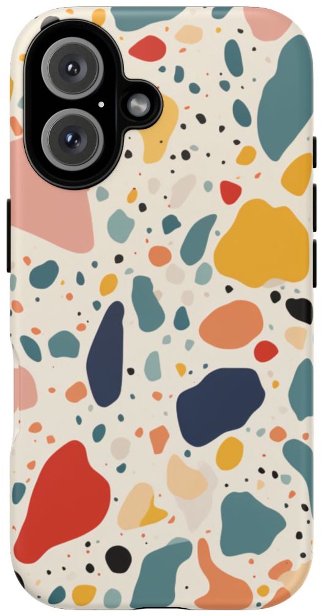 Kleurrijk Terrazzo-Patroon – Telefoonhoesje Geschikt voor iPhone 16