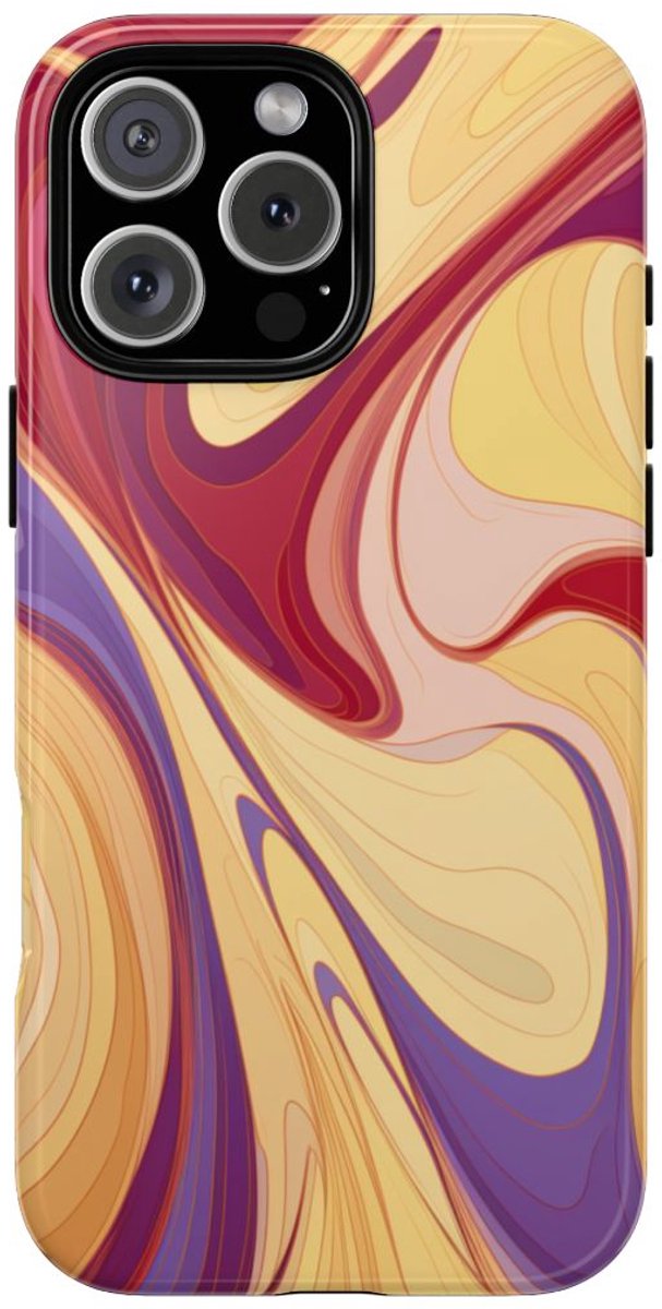 Abstracte Gedraaide Marmerlook – Telefoonhoesje Geschikt voor iPhone 16 Pro Max