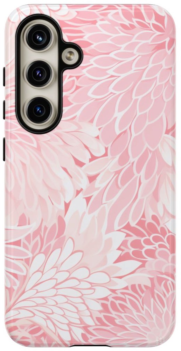 Lichtroze Bloemenpatroon – Telefoonhoesje Geschikt voor Samsung Galaxy S24