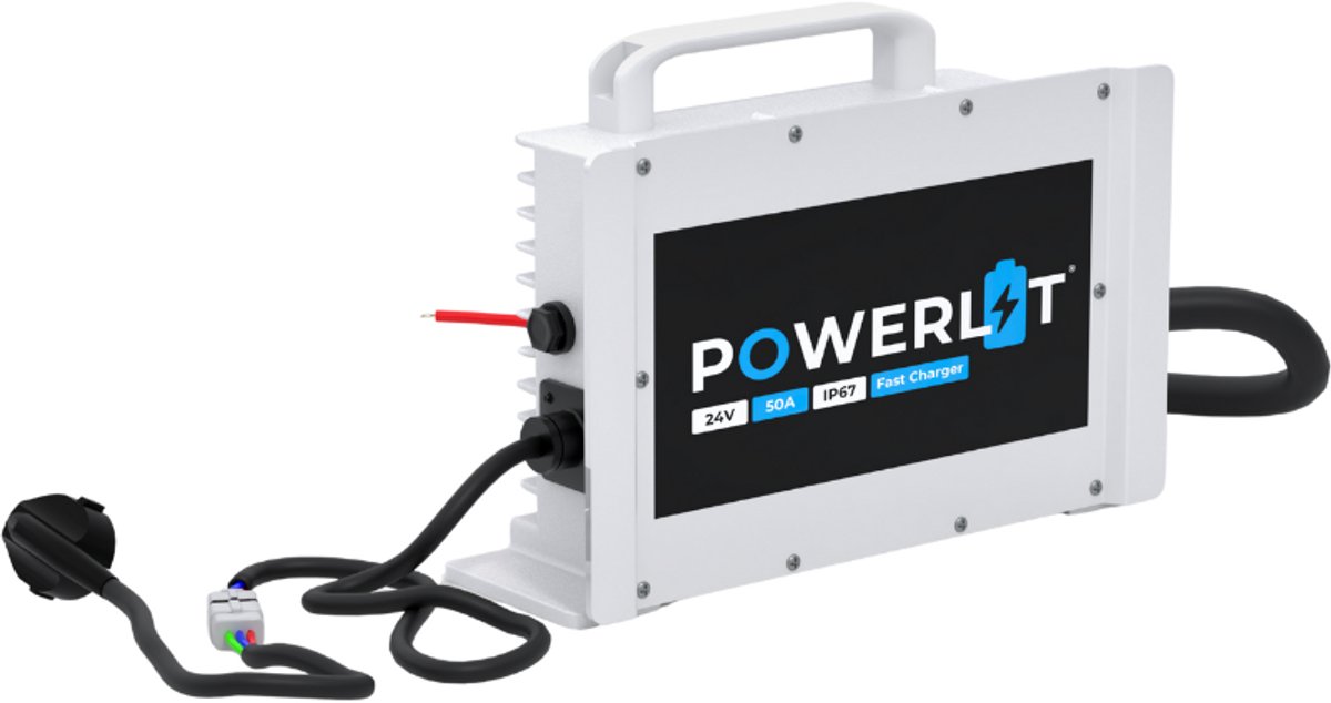 Powerlit - 24V LFP Acculader - 50A - Geschikt voor LiFePO4 Accu’s - IP67 - Waterdicht - Voor Boten, Campers en meer