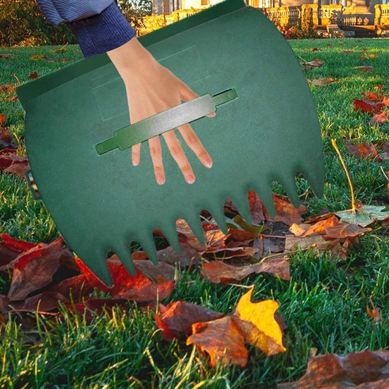 Bladplukker - Bladgrijperset - Handklauw - Gazonklauwbladmes - 2-pack -34*25cm-Groen - Verwijdert snel gevallen bladeren en grasresten - Tuingereedschap voor buiten, kunststof hark, tuingereedschap van Merkloos	 — afbeelding 3