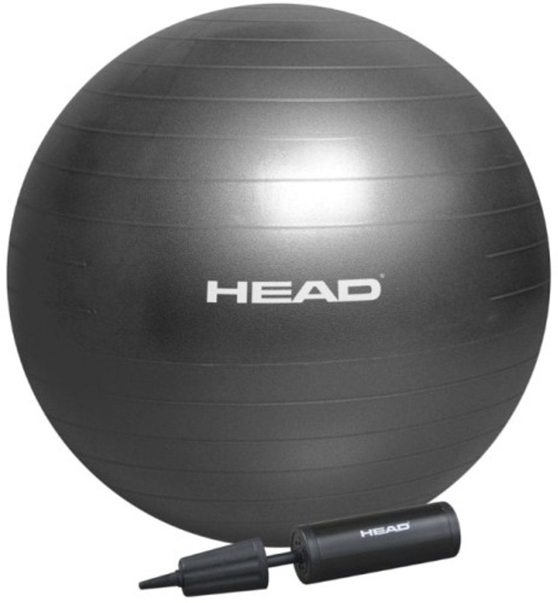 HEAD Yoga Bal Yogabal Fitness bal Fitnessbal Inclusief Pomp 65cm Grijs