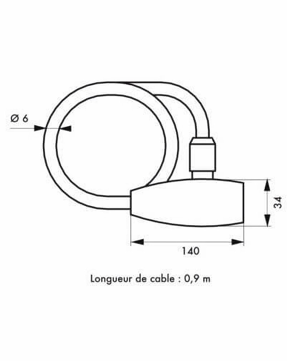 Motorfiets antidiefstalbeveiliging, met cijfer en ketting, BIKER, 6 mm, 90 cm, THIRARD