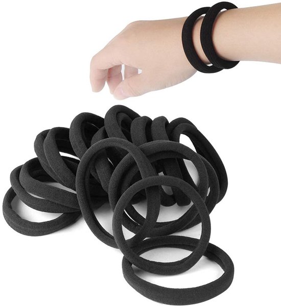 Élastiques à cheveux Zwart - Élastiques à cheveux Filles sans métal - Set Bandes de caoutchouc à Cheveux Zwart - Élastiques pour Cheveux longs - Chouchous cheveux - Élastiques à cheveux - Enveloppe pour cheveux - Élastique - Total 50 pièces