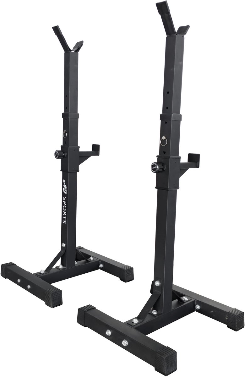 AJ-Sports Haltersteunen - Power rack - Squat Rack - Halterrek - Fitness - Workout - Bodybuilding - Krachttraining - Verstelbaar in hoogte