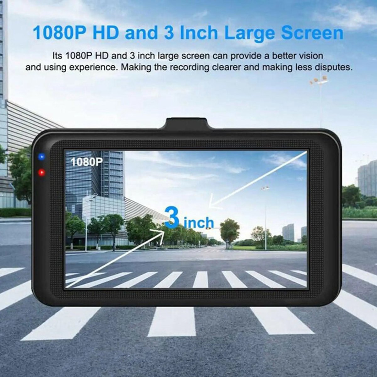 3-inch autodashcam, Full HD 1080P, auto-DVR, verkeersrecorder – foto 3
