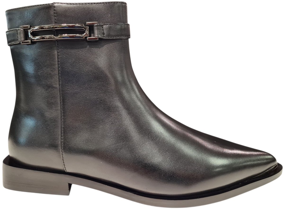 Bella Di Roma Zwarte Kalfsleren Dames enkellaarsjes - Zwart - 41