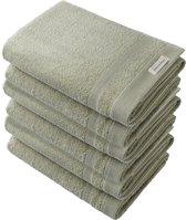 PandaHome - Set de serviettes de bain - 6 pièces - 6 serviettes de bain 70x140 cm - 100% Katoen - Olive pâle - Serviette de Sauna - Serviettes de bain vertes