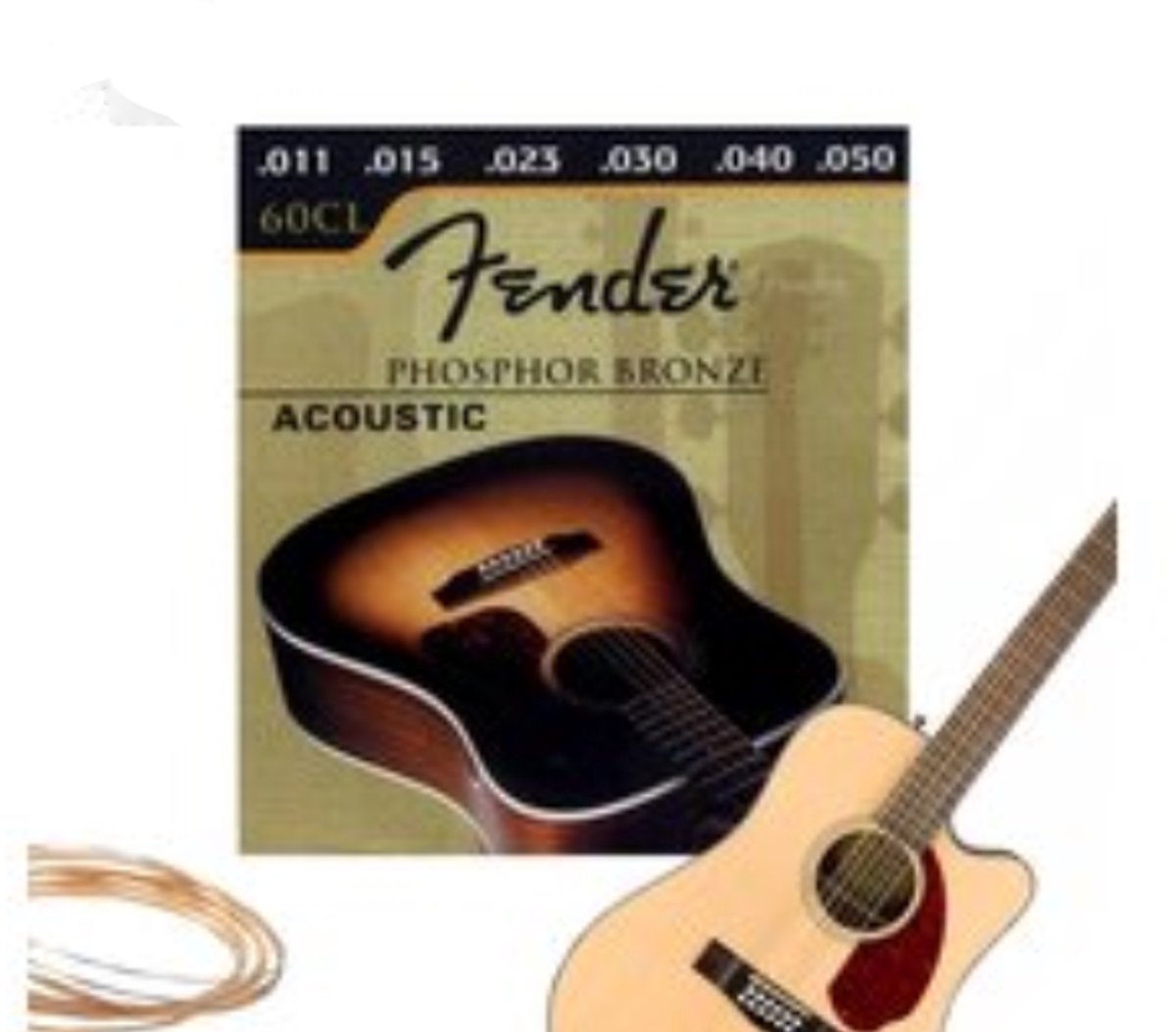 Fender 60CL Phosphor Bronze Full Bottom Gitaarsnaren Voor Akoestische gitaar
