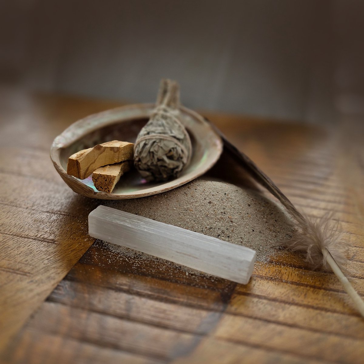 Smudge kit - Set om energetisch te reinigen - Smudge set - Salie branden - Salie - Palo santo - Seleniet - Abalone - Smudge - Smudge pakket - Uitgebreide smudge kit - Smudgen - Spiritueel cadeau — cadeau in Cadeau-ideeën - foto 5