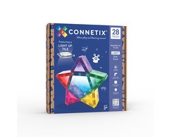 foto van CONNETIX - Magnetisch Tegels - Licht ster pak, 28 Stuks
