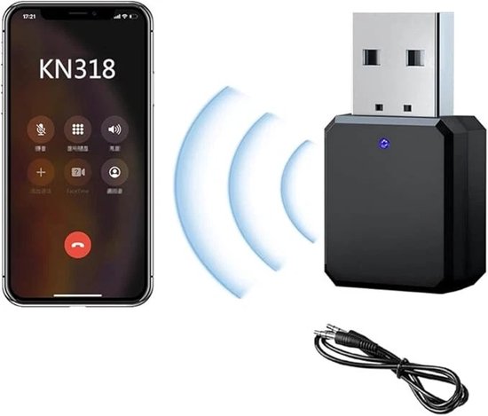 Adaptateur Bluetooth 5.1 USB/AUX – Pour Voiture Et Haut-parleurs, Connexion Auto, Microphone Mains Libres