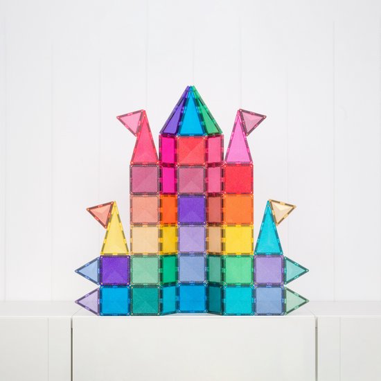CONNETIX - Magnetisch Tegels - Glitter Kasteel Set - 48 Stuks - Magnetisch Speelgoed