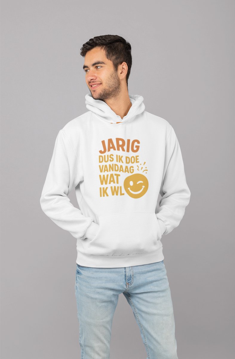 Doe Wat Ik Wil - Verjaardag Hoodie Wit - Grappig Hoodie - Maat M - Verjaardag Cadeau Mannen - Limited Edition