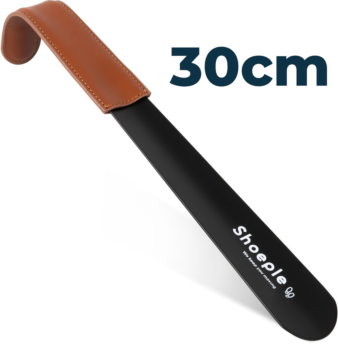 Shoeple Schoenlepel - 30cm Lang - RVS Duurzaam en extra sterk - Zwart