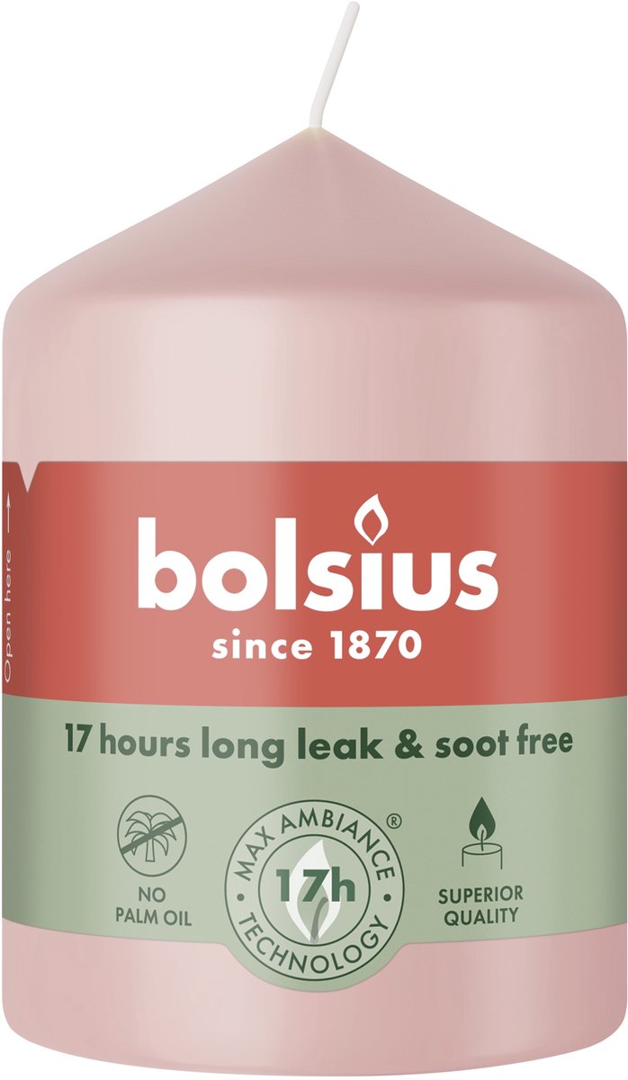 Bolsius Stompkaars 80/58 Misty Pink (1 stuk)