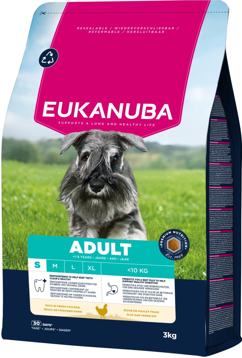 Eukanuba Adult Small kip hondenvoer 3 x 3 kg