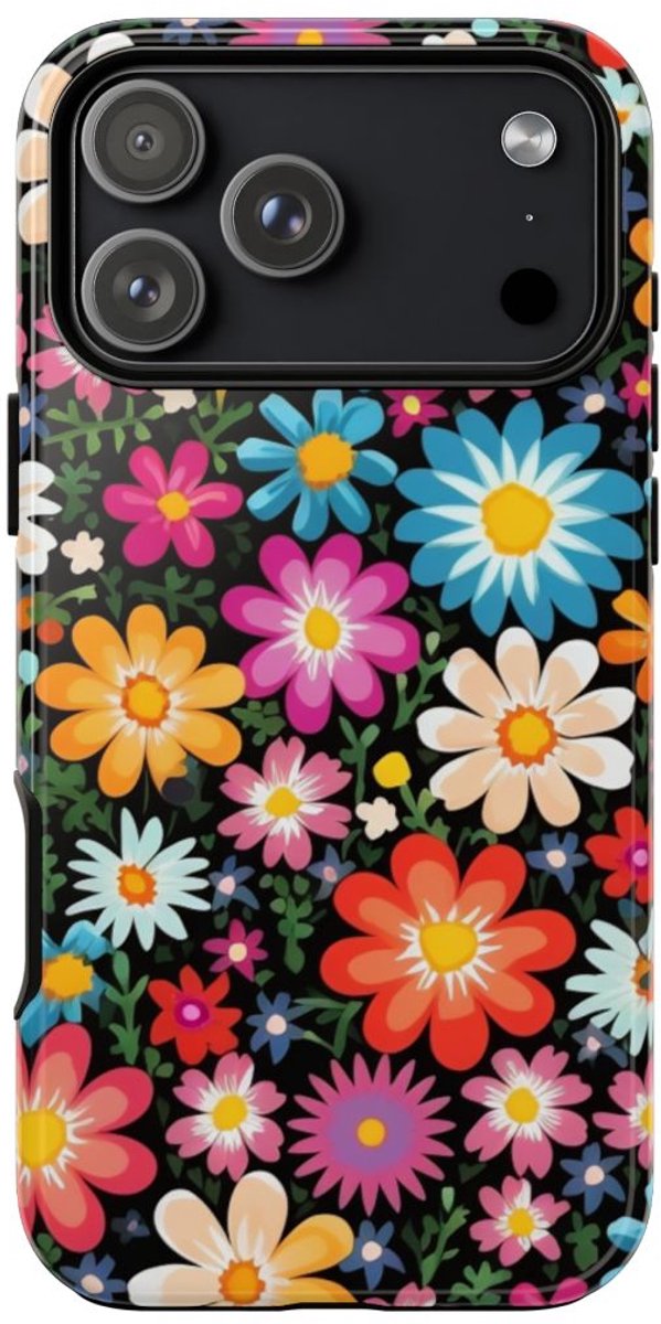 Kleurrijk Bloemenpatroon – Telefoonhoesje Geschikt voor iPhone 17 Pro Max
