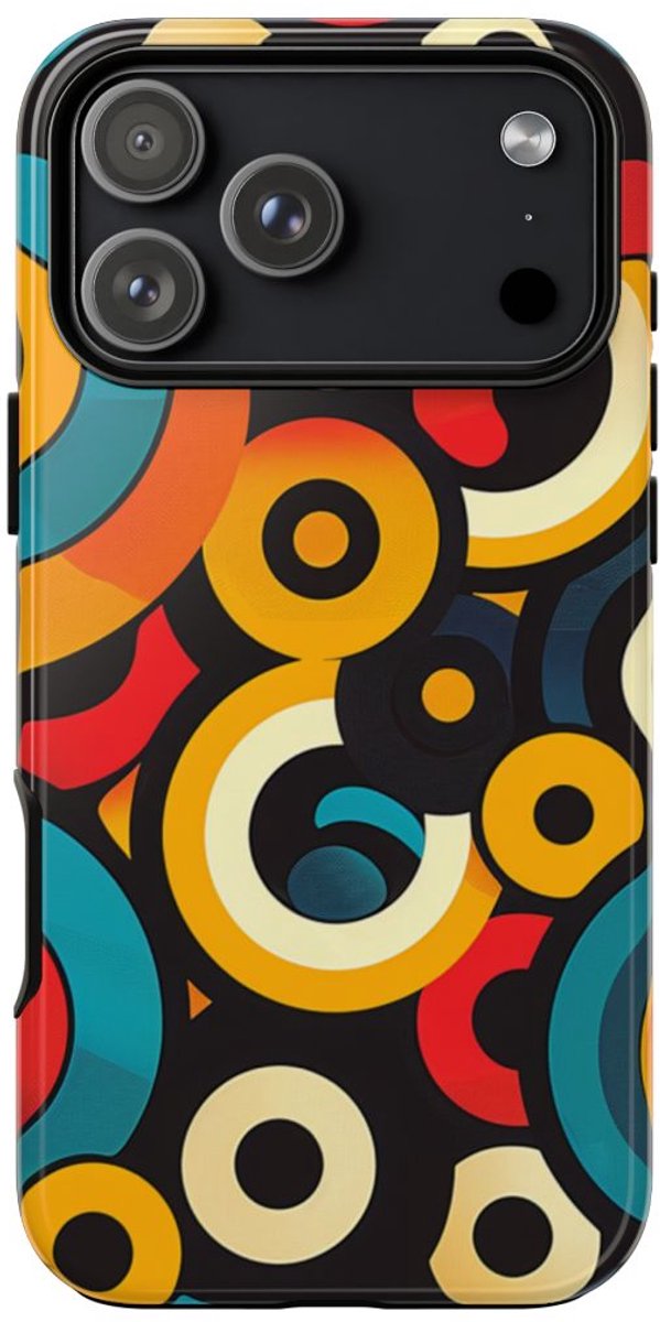 Kleurrijk Abstract Cirkelpatroon – Telefoonhoesje Geschikt voor iPhone 17 Pro Max