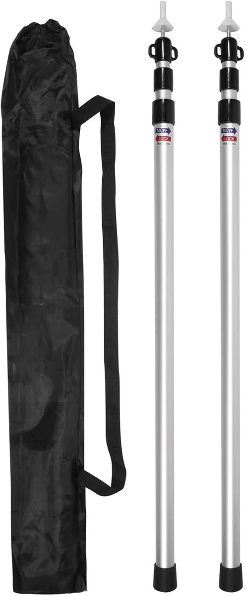 Telescoopstang voor Tenten - Tentstok - Tentstokken - Telescopisch - Telescopische Tentstokken - Aluminium Stok voor Tent - Ultralichte Draagbare Aluminium Zonneschermstokken - 90-230 cm - 2Pcs